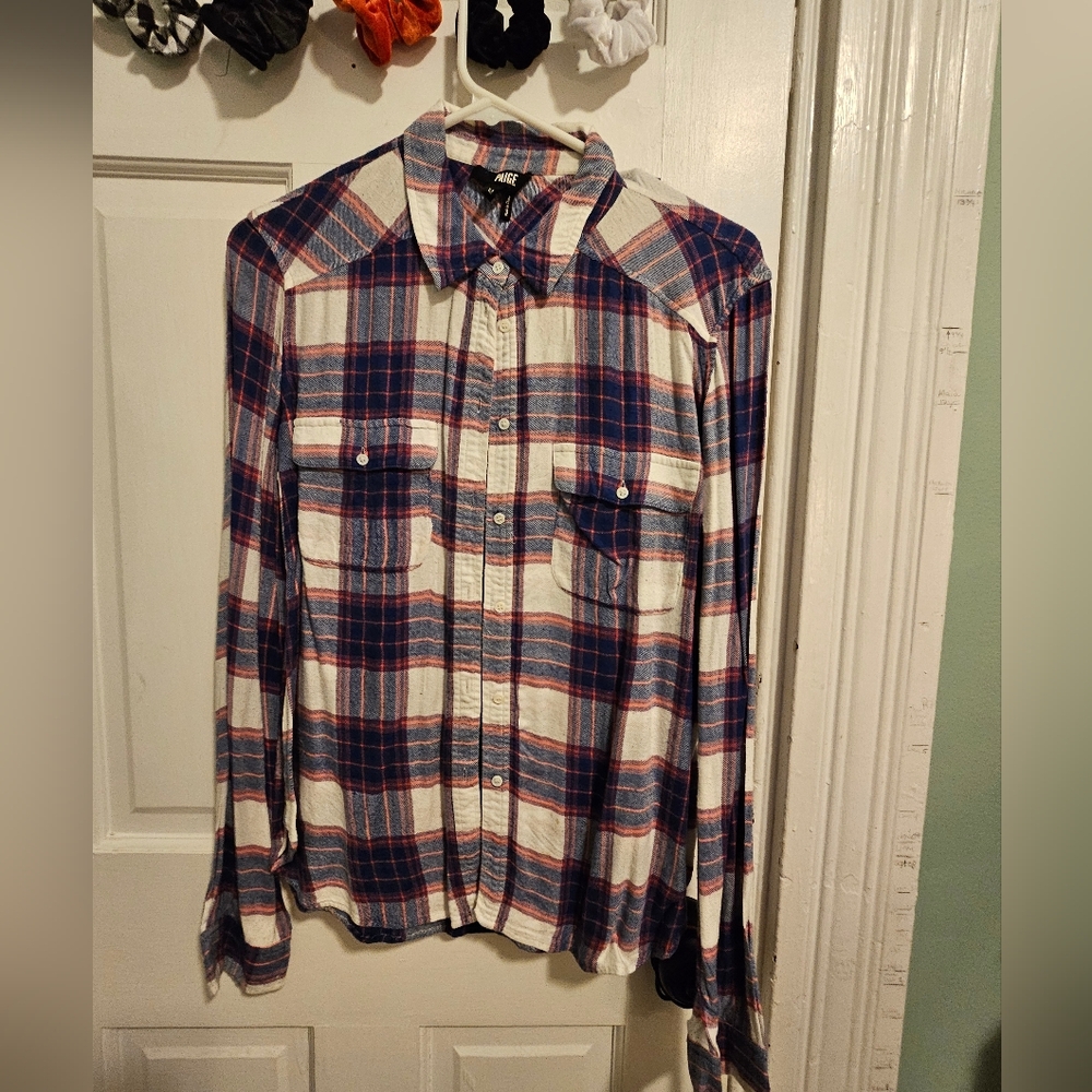 Paige Casual Blue and Pink Button Down Shirt